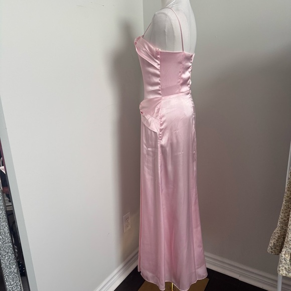 NWT deadstock Satin Slip Gown | Y2K Romance Midi Dress with Draped Bodice XS - Picture 6 of 9